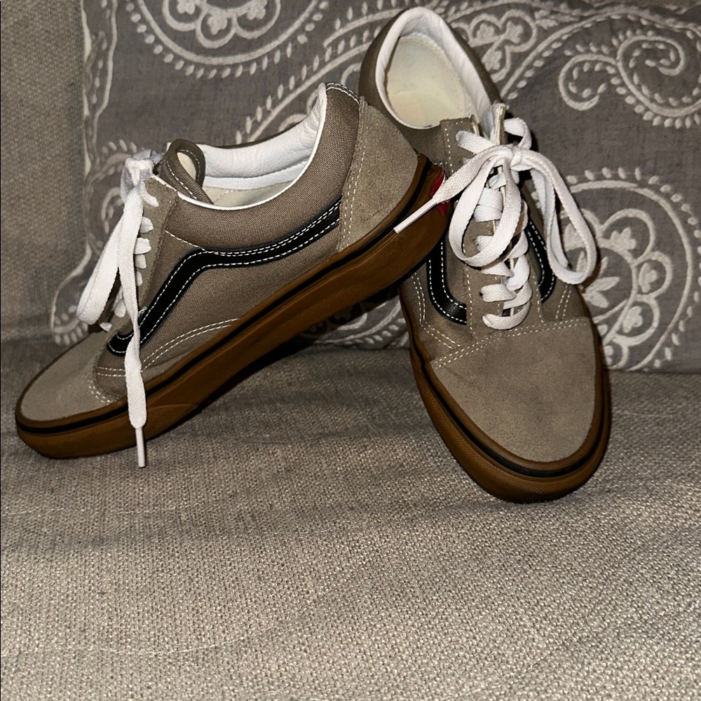 Vans Men's Olive and Black Sneakers